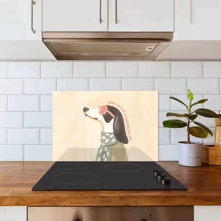 Quote - Hond - Zonnebril keuken achterwand spatscherm klein -sfeer2