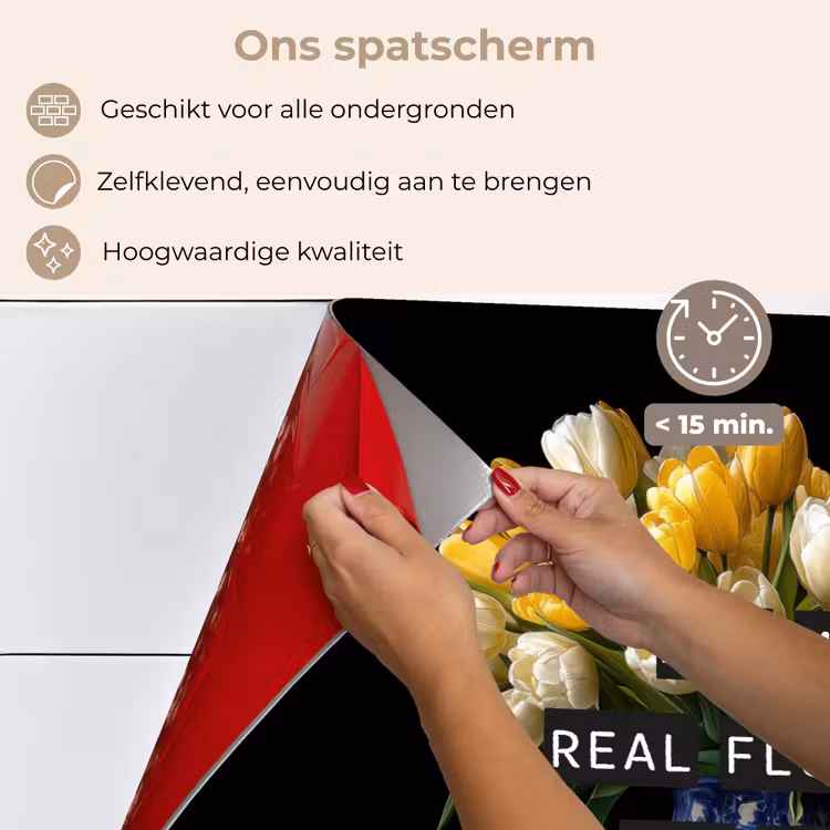 Quotes - Bloem - Tulp - Geel keuken achterwand spatscherm klein -spatscherm_NL