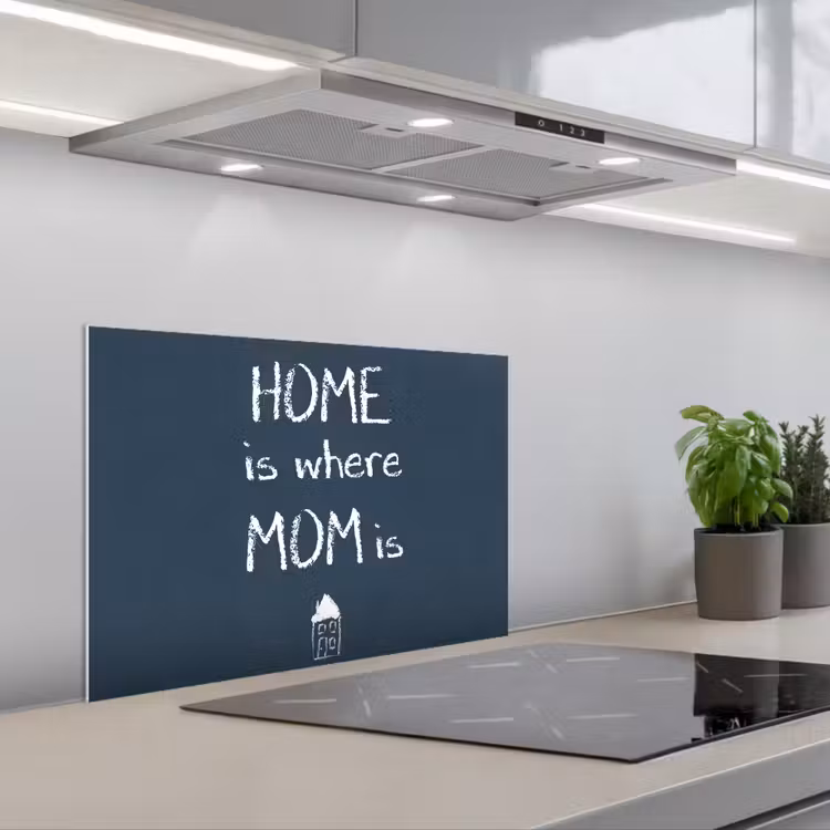 Quotes - Home is where mom is - Spreuken - Moeder keuken achterwand spatscherm klein -3d_schuin