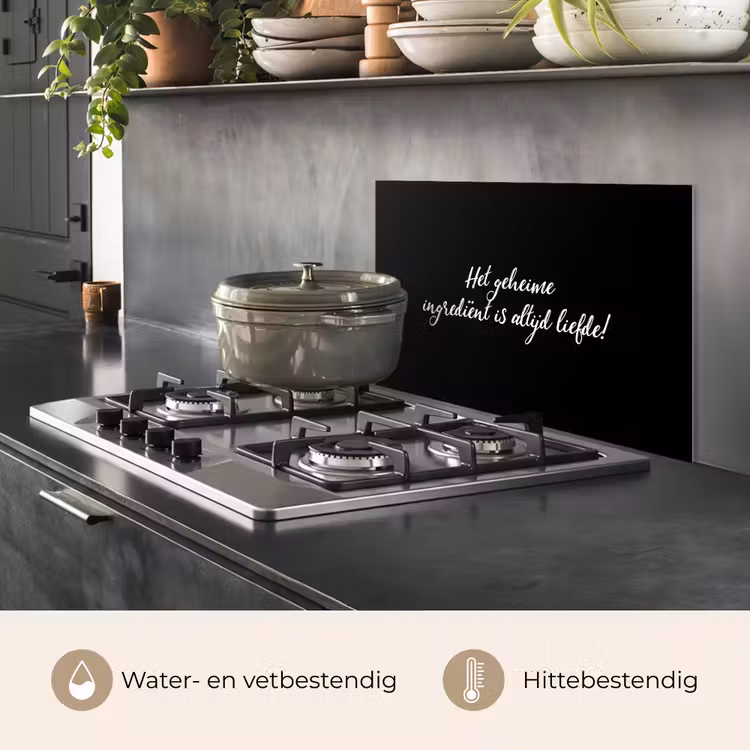 Quotes - Koken - Het geheime ingrediënt is altijd liefde! - Spreuken - Liefde keuken achterwand spatscherm klein -usp_NL