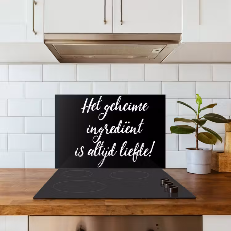 Quotes - Koken - Het geheime ingrediënt is altijd liefde! - Spreuken - Liefde keuken achterwand spatscherm klein -sfeer2