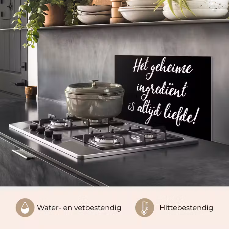 Quotes - Koken - Het geheime ingrediënt is altijd liefde! - Spreuken - Liefde keuken achterwand spatscherm klein -usp_NL