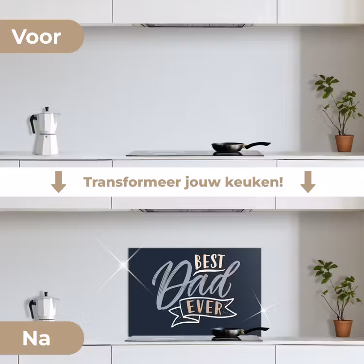 Quotes - Papa - Best dad ever - Spreuken keuken achterwand spatscherm klein -voor_na_NL