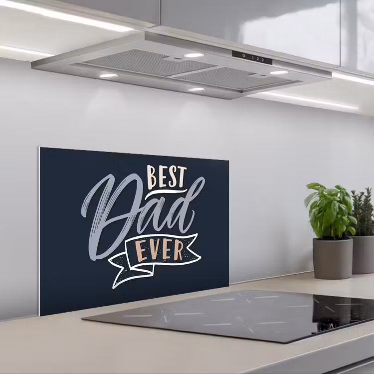 Quotes - Papa - Best dad ever - Spreuken keuken achterwand spatscherm klein -3d_schuin
