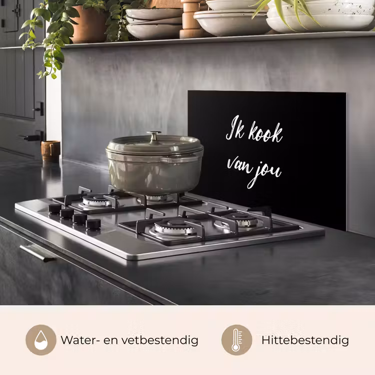 Quotes - Spreuken - Ik kook van jou - Liefde - Partner keuken achterwand spatscherm klein -usp_NL