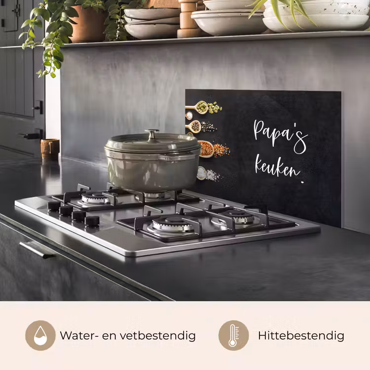 Quotes - Spreuken - Keuken - Papa's keuken - Papa keuken achterwand spatscherm klein -usp_NL