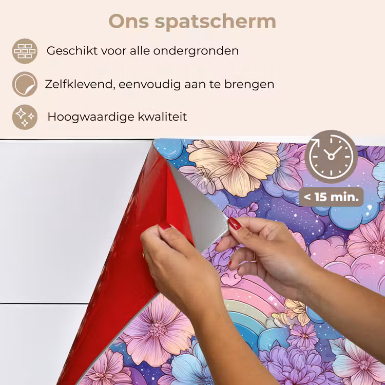 Regenbogen - Bloemen - Kleurrijk - Wolken keuken achterwand spatscherm klein -spatscherm_NL
