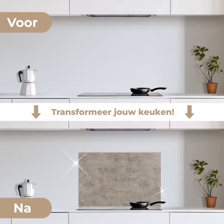 Retro - Beton - Patroon keuken achterwand spatscherm klein 900 -voor_na_NL