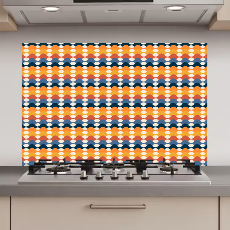 Retro - Disco - Golven keuken achterwand spatscherm klein 900 -3d_website