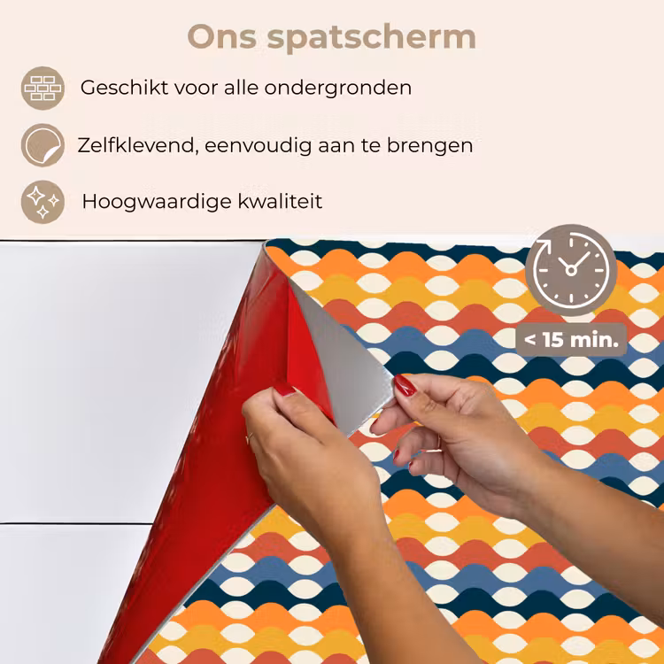 Retro - Disco - Golven keuken achterwand spatscherm klein 900 -spatscherm_NL