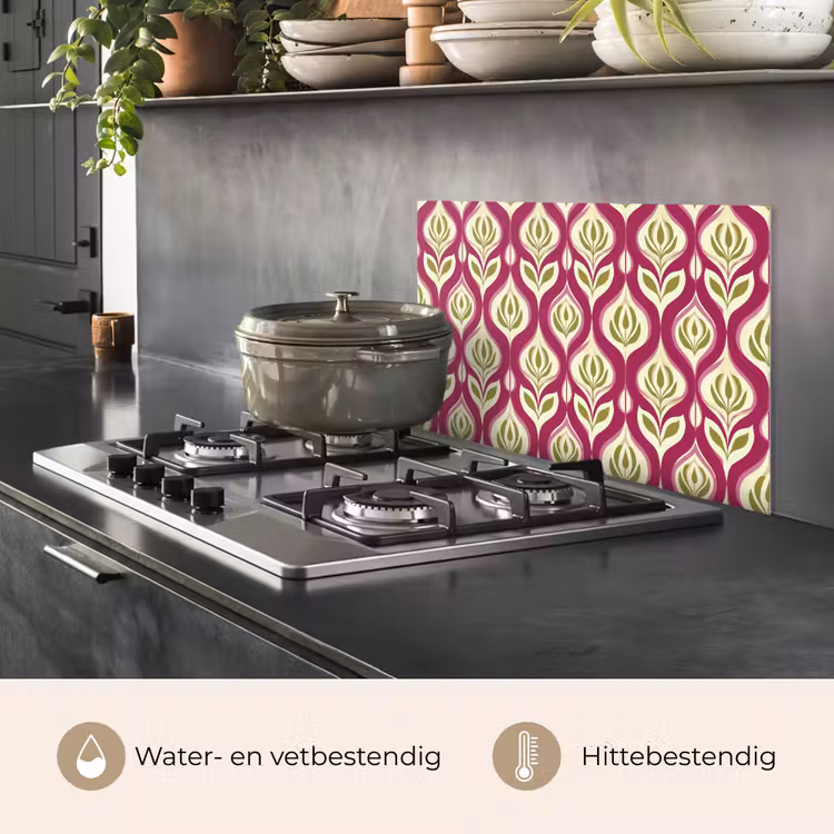 Retro - Floraal - Paars keuken achterwand spatscherm klein 900 -usp_NL