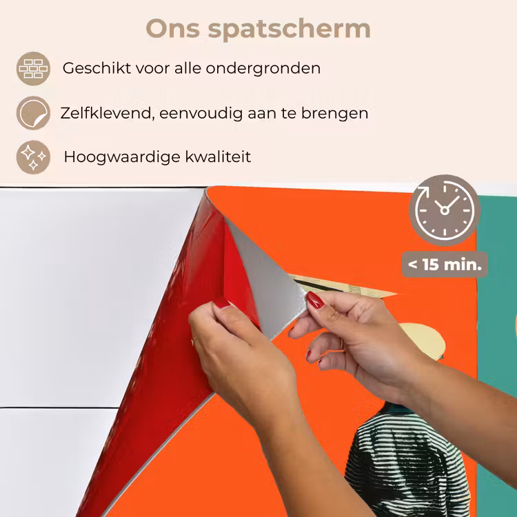 Retro - Jongen - Hond - Rood - Groen keuken achterwand spatscherm klein -spatscherm_NL