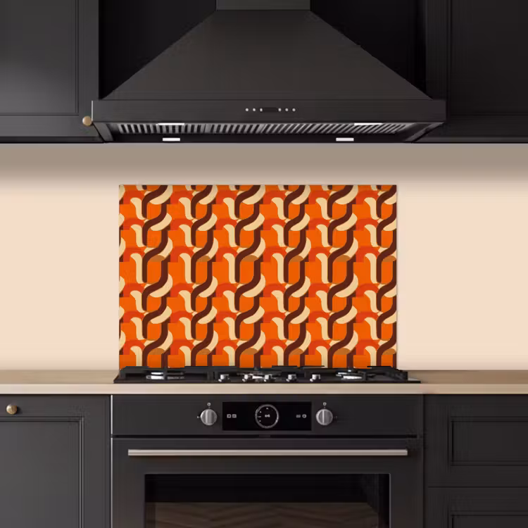 Retro - Modern - Kleurrijk keuken achterwand spatscherm klein 900 -sfeer1