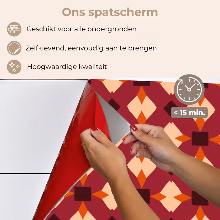 Retro - Patroon - Kleurrijk keuken achterwand spatscherm klein 900 -spatscherm_NL
