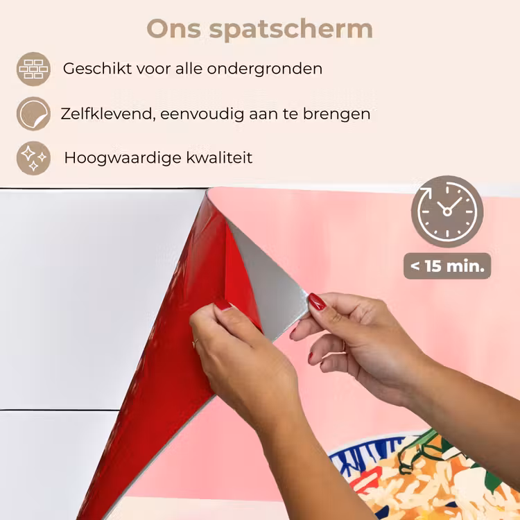 Rijst - Illustratie - Kom - Groente keuken achterwand spatscherm klein -spatscherm_NL