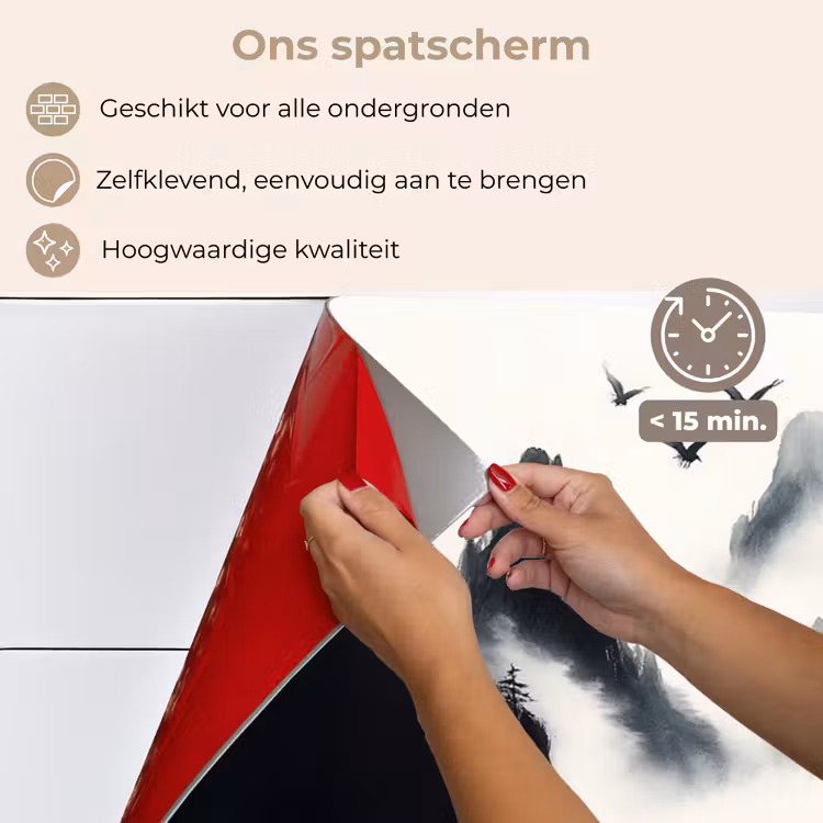 Roeiboot - Mistig - Bergen - Vogels keuken achterwand spatscherm klein -spatscherm_NL