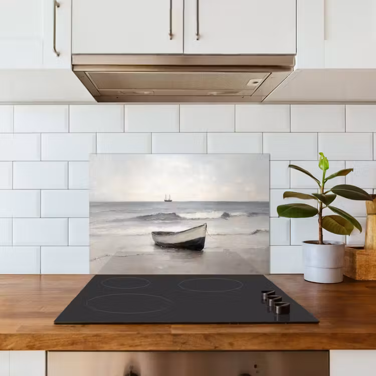 Roeiboot - Zee - Horizon keuken achterwand spatscherm klein -sfeer2