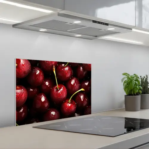Rood - Fruit - Kersen keuken achterwand spatscherm klein -3d_schuin