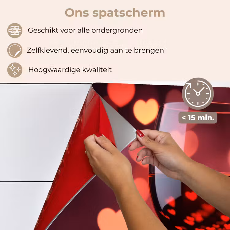 Rood - Wijn - Hartjes keuken achterwand spatscherm klein -spatscherm_NL