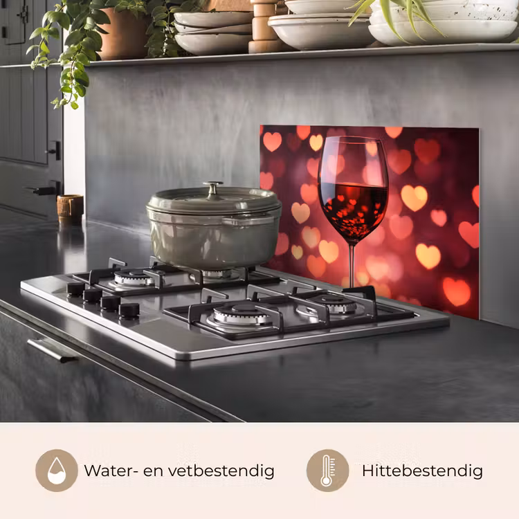 Rood - Wijn - Hartjes keuken achterwand spatscherm klein -usp_NL