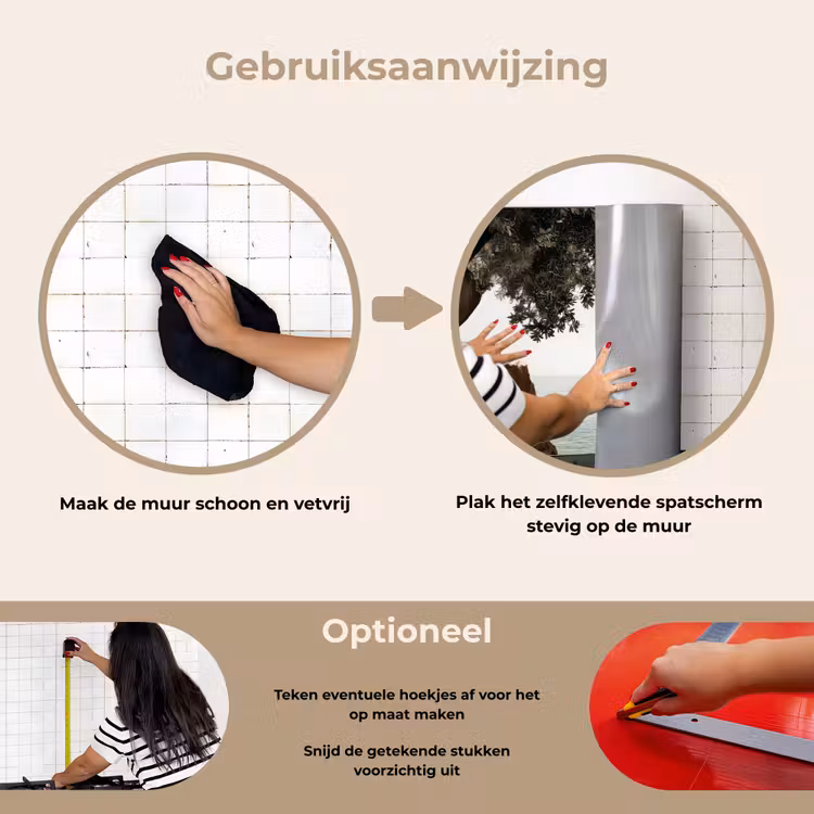 Rotsen - Zee - Boom - Groen keuken achterwand spatscherm klein -gebruiksaanwijzing_NL