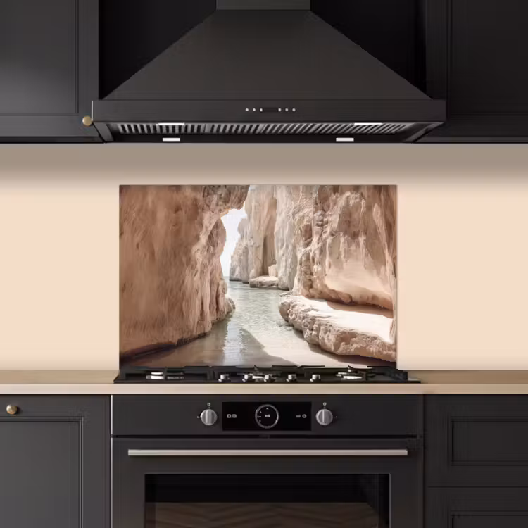 Rotsen - Zee - Zand - Kloof keuken achterwand spatscherm klein -sfeer1