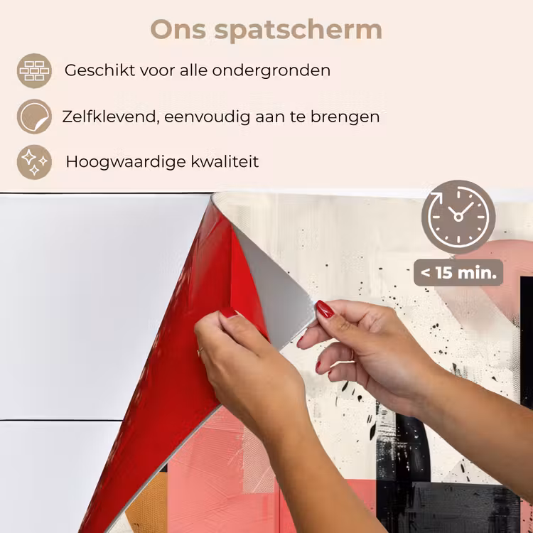 Roze - Abstract - Aesthetic - Modern - Vormen keuken achterwand spatscherm klein -spatscherm_NL