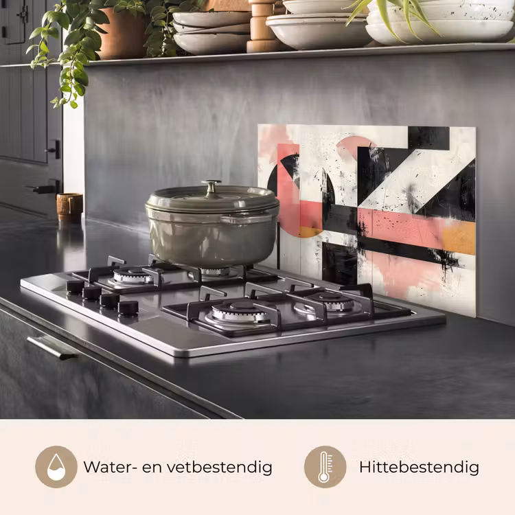 Roze - Abstract - Aesthetic - Modern - Vormen keuken achterwand spatscherm klein -usp_NL