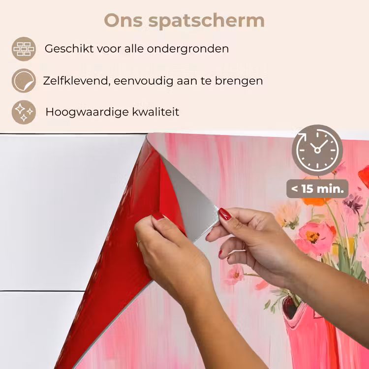 Roze - Bloemen - Cowboy keuken achterwand spatscherm klein -spatscherm_NL