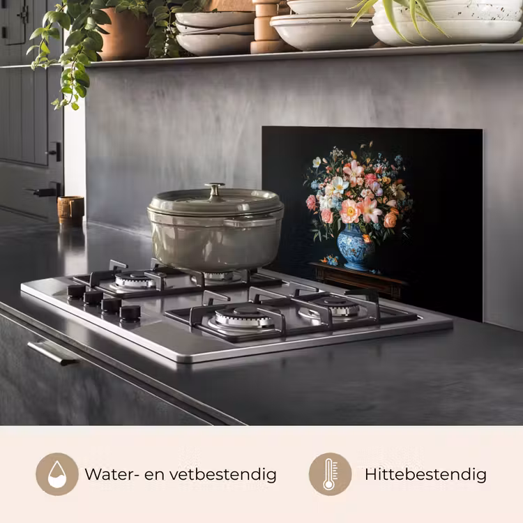 Roze - Bloemen - Vaas - Kleuren keuken achterwand spatscherm klein -usp_NL