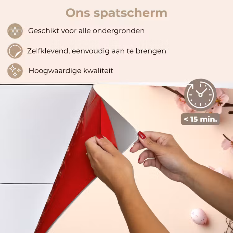 Roze - Bloesems - Eieren keuken achterwand spatscherm klein -spatscherm_NL