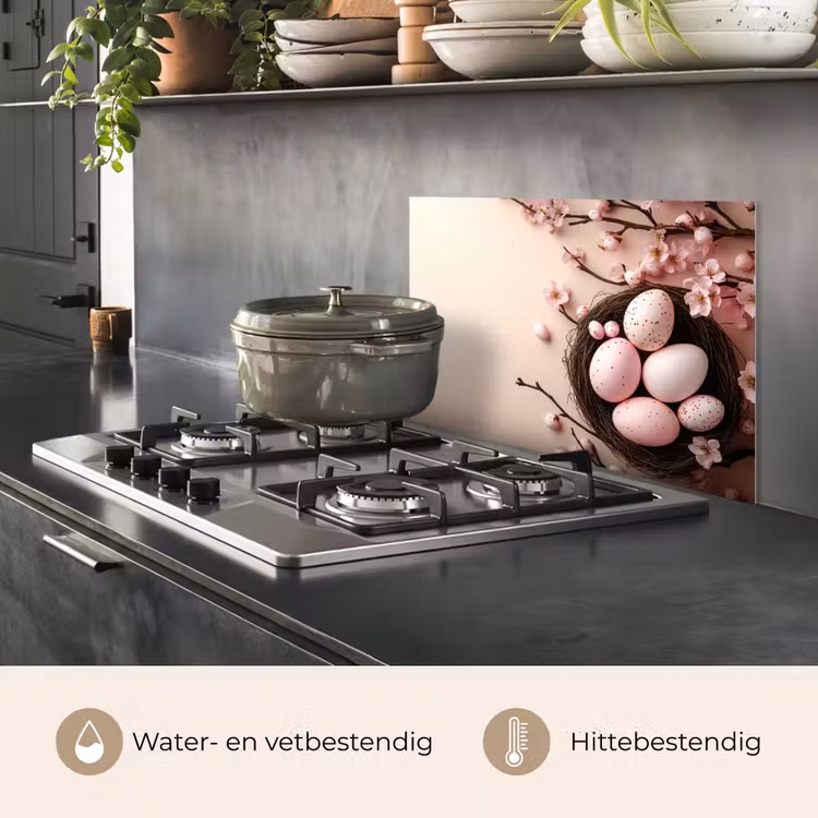 Roze - Bloesems - Eieren keuken achterwand spatscherm klein -usp_NL
