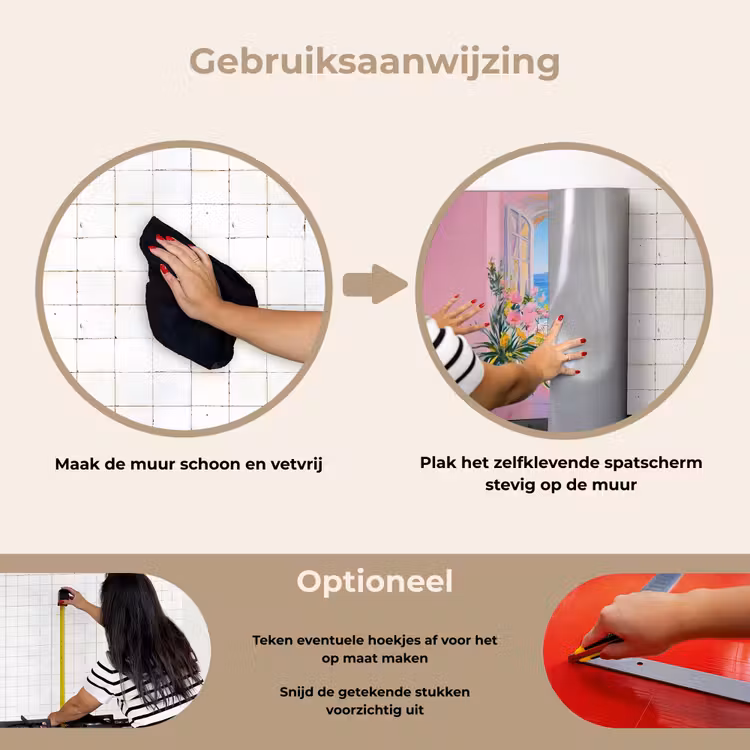 Roze - Buiten - Verf keuken achterwand spatscherm klein -gebruiksaanwijzing_NL
