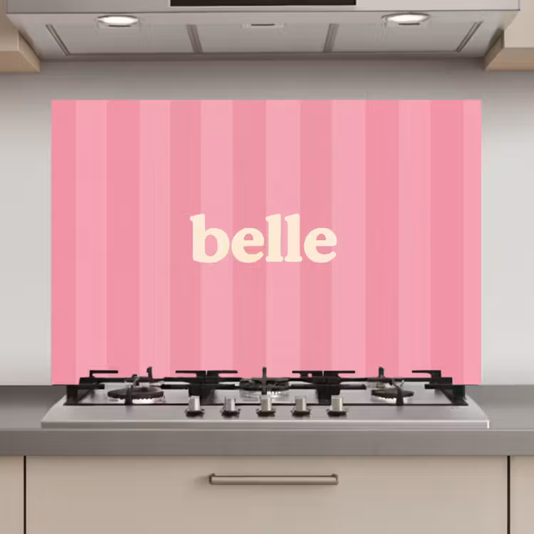 Roze - Gestreept - Belle keuken achterwand spatscherm klein -3d_website