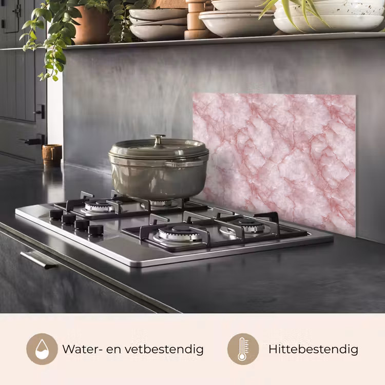 Roze - Kwartsmarmer - Aders keuken achterwand spatscherm klein 900 -usp_NL