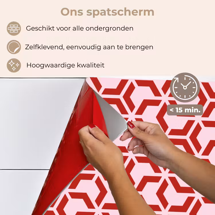 Roze - Rood - Geometrisch - Patroon keuken achterwand spatscherm klein 900 -spatscherm_NL