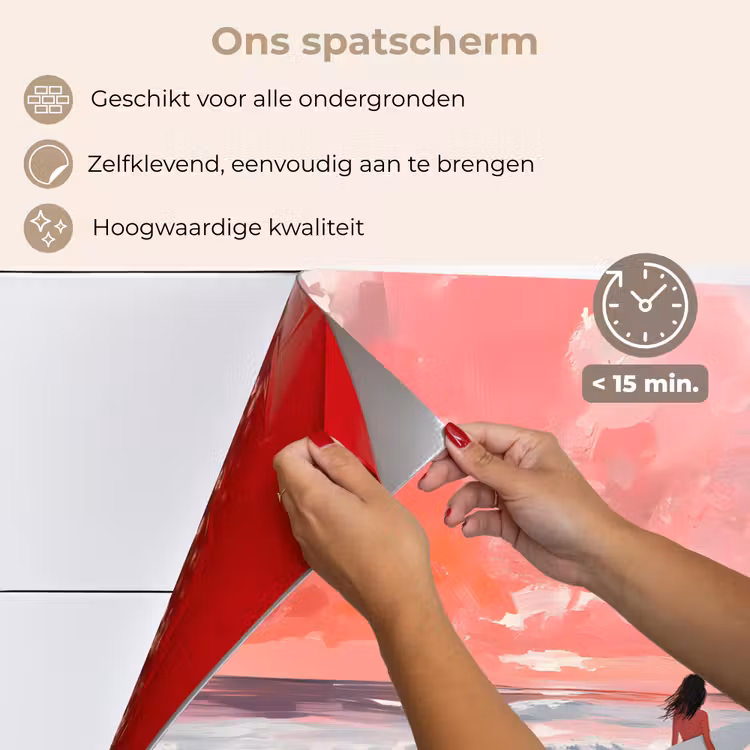Roze - Surfen - Zee keuken achterwand spatscherm klein -spatscherm_NL