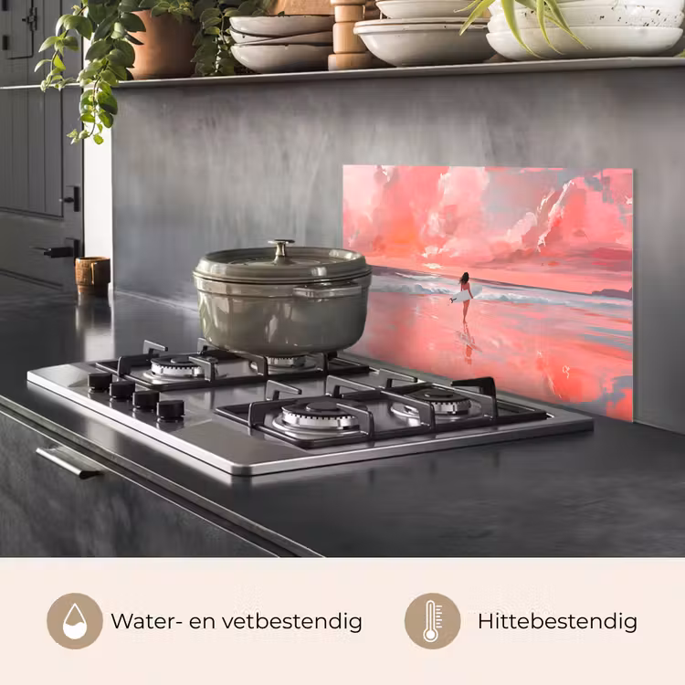 Roze - Surfen - Zee keuken achterwand spatscherm klein -usp_NL