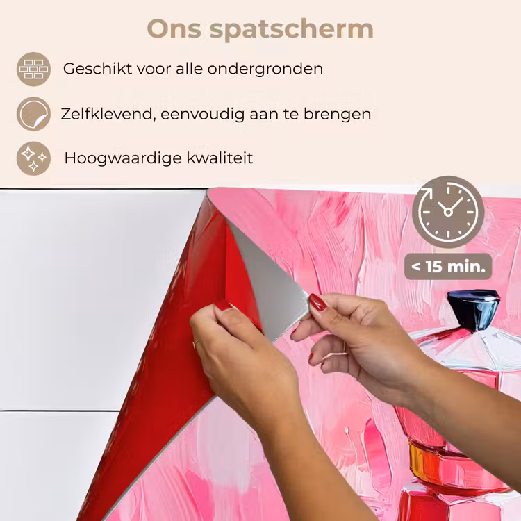 Roze - Verf - Coffee keuken achterwand spatscherm klein -spatscherm_NL
