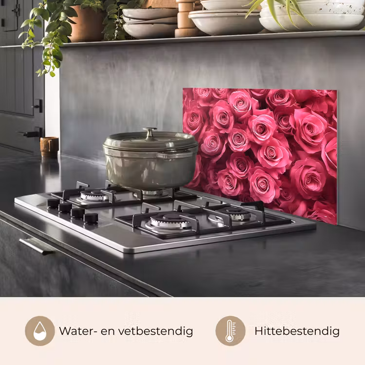 Rozen - Pink - Bloem keuken achterwand spatscherm klein -usp_NL