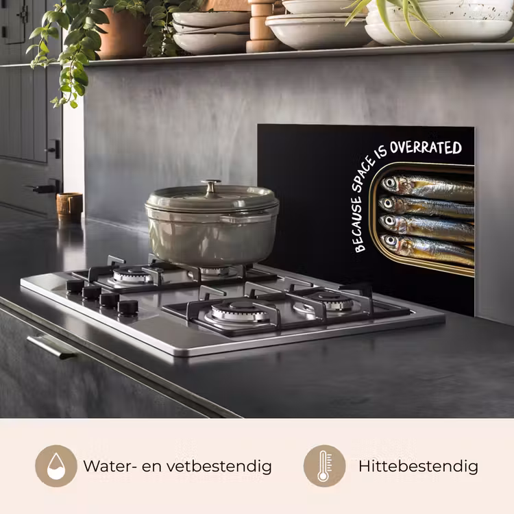 Sardines - Tekst - Vis - Blik keuken achterwand spatscherm klein -usp_NL