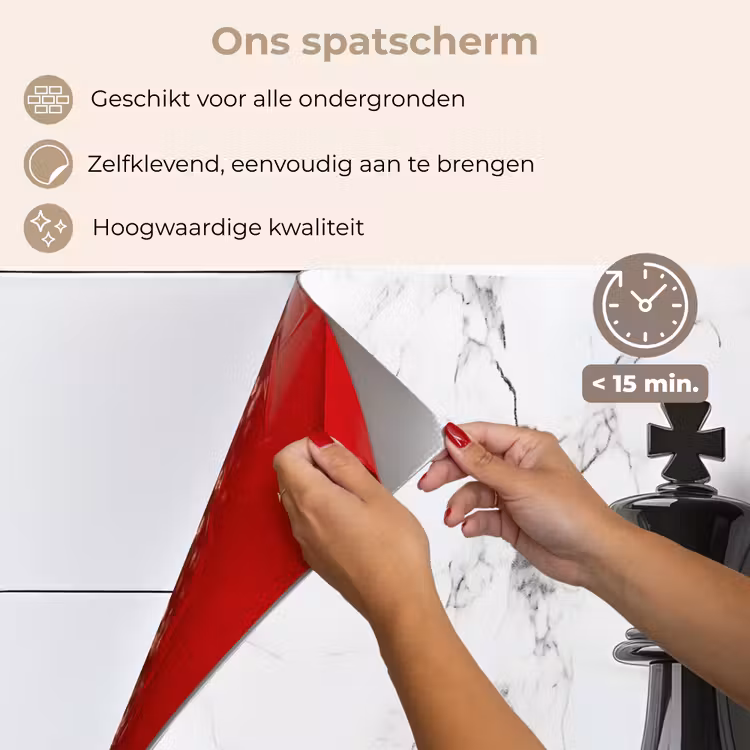 Schaakstuk - Koning - Zwart - Marmer keuken achterwand spatscherm klein -spatscherm_NL