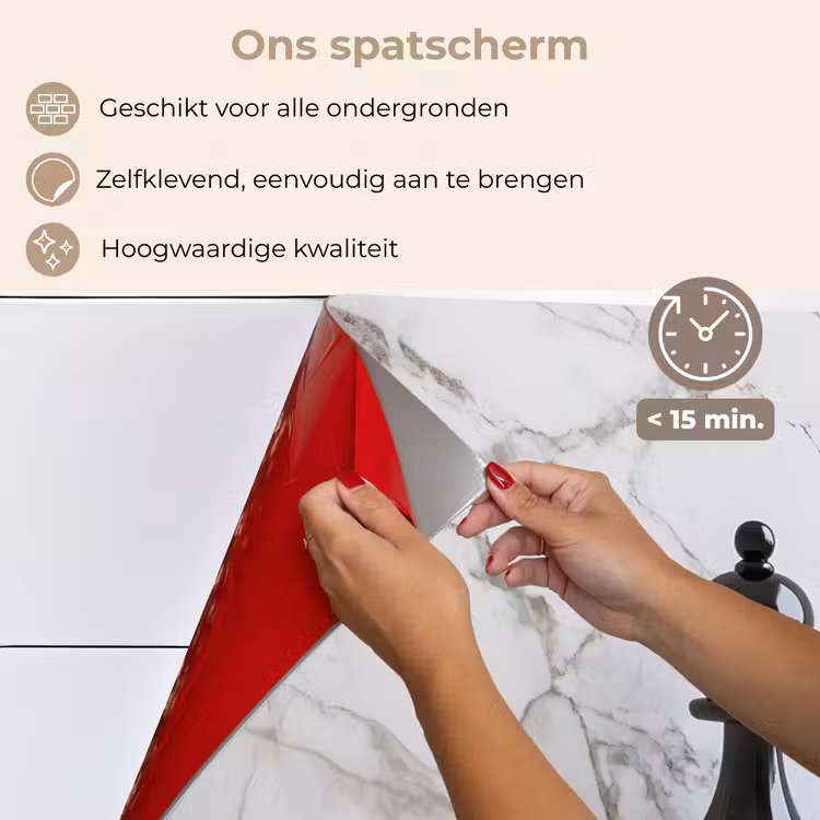 Schaakstuk - Loper - Zwart - Marmer keuken achterwand spatscherm klein -spatscherm_NL