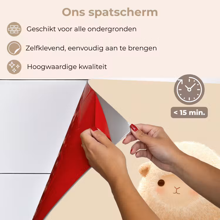 Schaap - Beige - Bloemen keuken achterwand spatscherm klein -spatscherm_NL