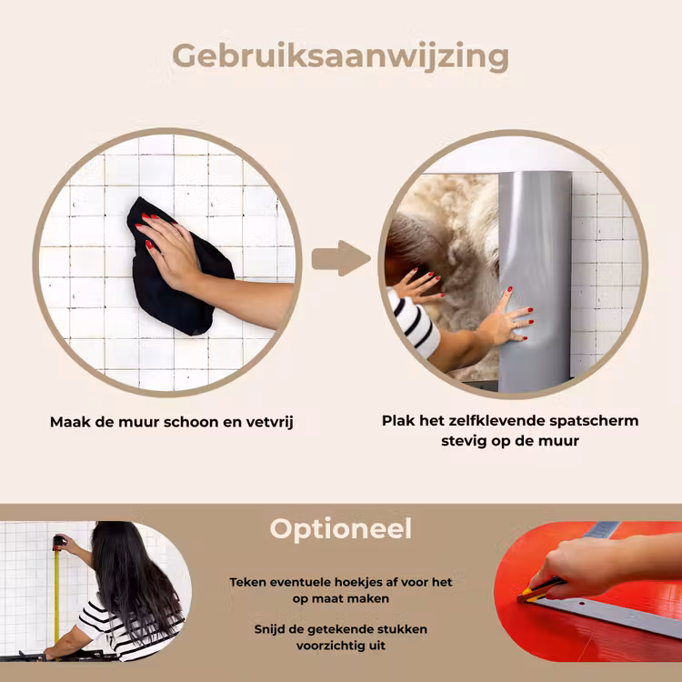 Schaap - Oog - Wit keuken achterwand spatscherm klein -gebruiksaanwijzing_NL