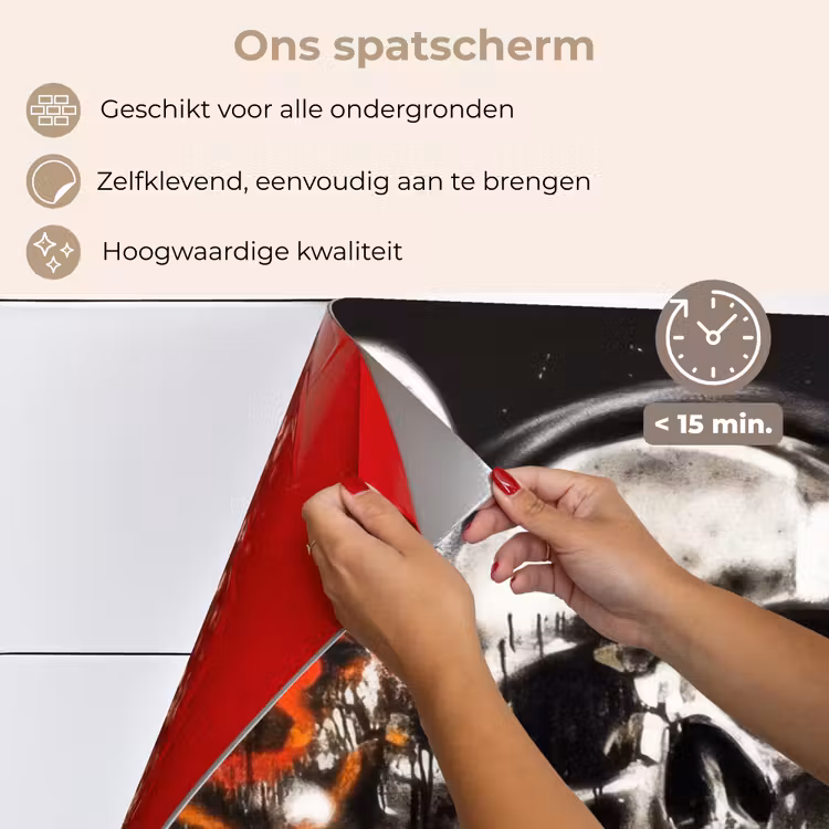 Schedels - Kunst - Donker - Rood keuken achterwand spatscherm klein -spatscherm_NL