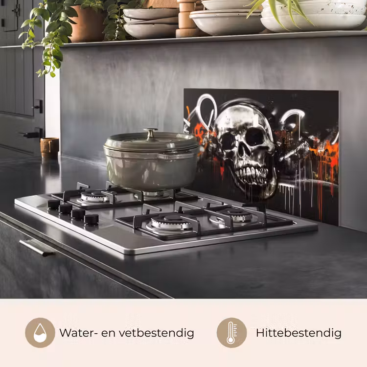 Schedels - Kunst - Donker - Rood keuken achterwand spatscherm klein -usp_NL
