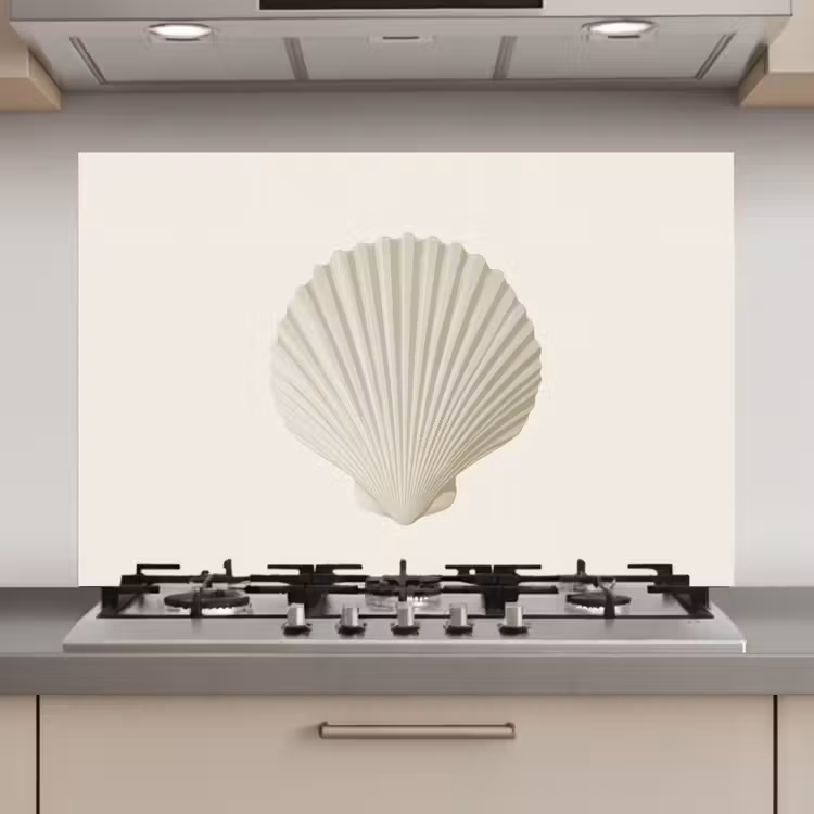 Schelp - Minimalistisch - Wit keuken achterwand spatscherm klein -3d_website