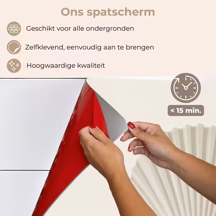 Schelp - Minimalistisch - Wit keuken achterwand spatscherm klein -spatscherm_NL