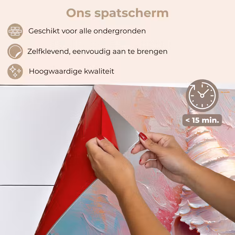 Schelp - Pastel - Pink keuken achterwand spatscherm klein -spatscherm_NL